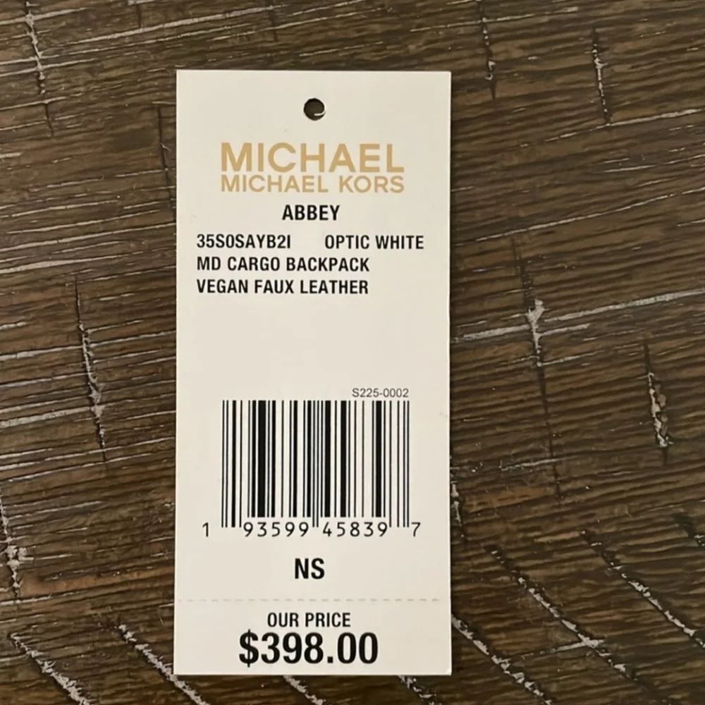 Michael Kors Abbey White Cargo Backpack Purse Tote Optic White NWT - Picture 9 of 9